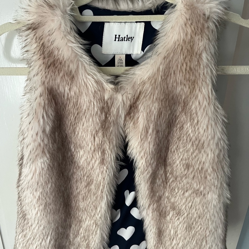 Hatley Cream Faux Fur Vest